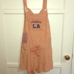 Peach towel fabric Los Angeles romper